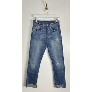 LEVI'S Button Fly Rigid Denim Jeans in Medium Wash Size US 26